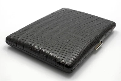Pearl 9 King Size / 100er Cigarette Case (04480-10) - Cowhide Black (Lizard) - Image 1 of 4