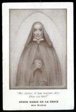 ANTIQUE  HOLY CARD OF SISTER MARIE DE LA CROIX