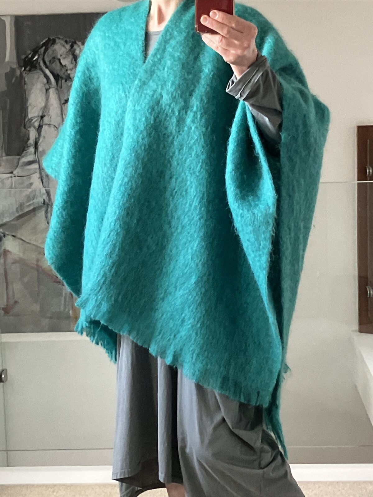 Vintage Mohair Cape Poncho Throw Wales Craft Cent… - image 11