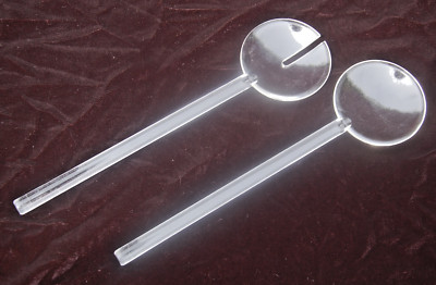 Guzzini 'Tiffany' SALAD SERVERS ~ SPOON & FORK / Tongs ~ MCM Acrylic ~ Used