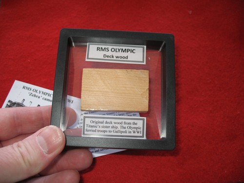 RMS OLYMPIC deck wood inner SLICE Served Gallipoli 1915 WWI Titanics twin - Picture 7 of 7