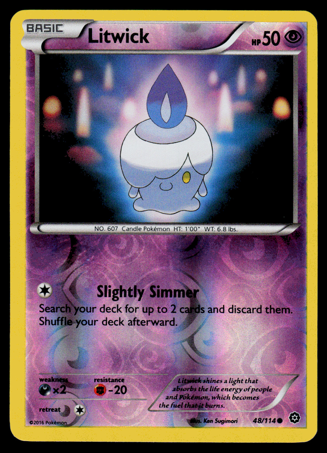 Pokemon Card - XY - Steam Siege Litwick 48/114 Reverse Holo - NM