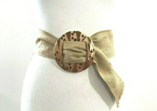 Calderon Women's Belt XS-S Brown Porcelain Round Buckle Classic C 80's Wide