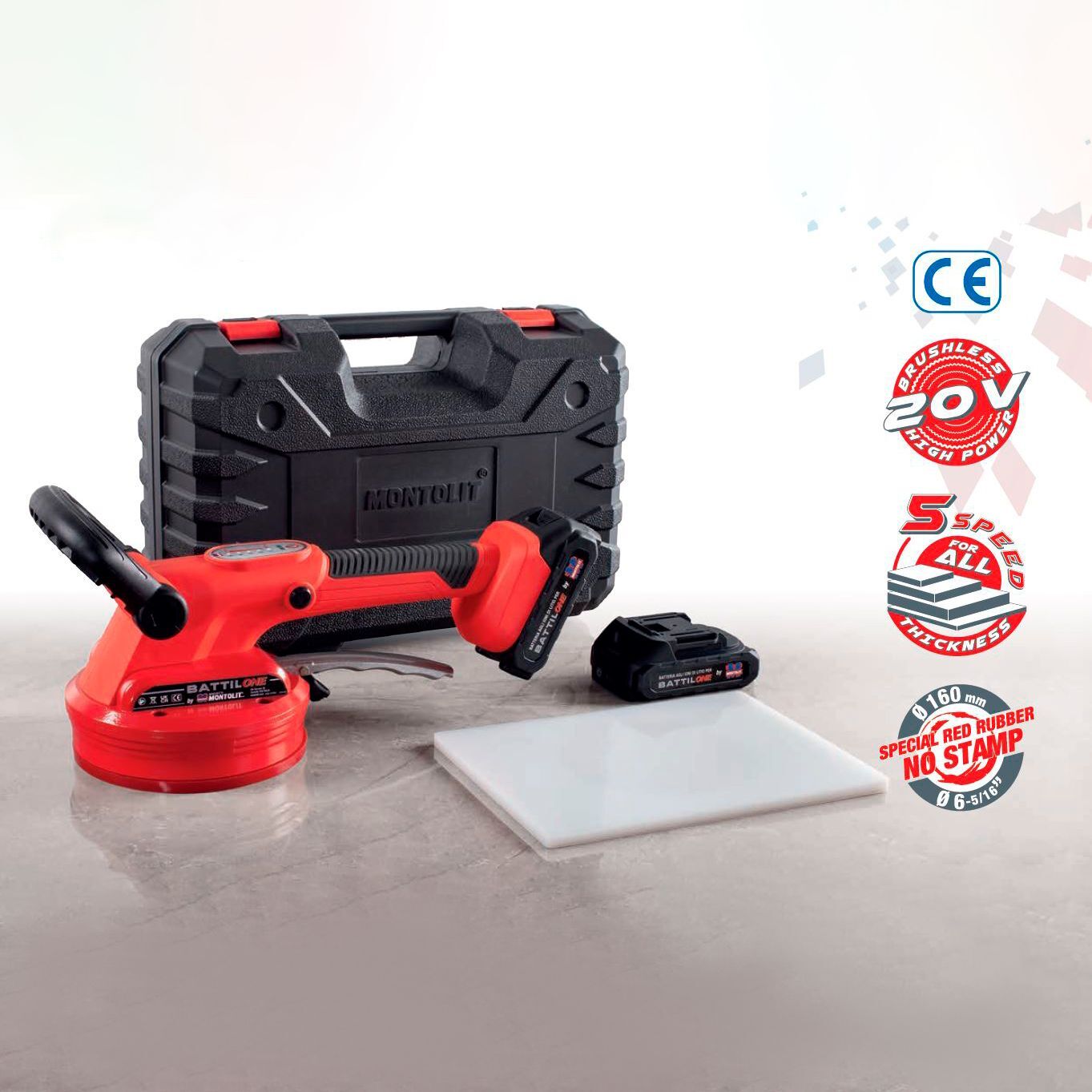 Ventosa Battente A Batteria Per Piastrelle E Lastre Battilone Montolit 20 V