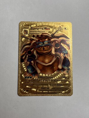 RARE Pokemon Blastoise VMAX Gold Foil Pokemon Card NM | eBay