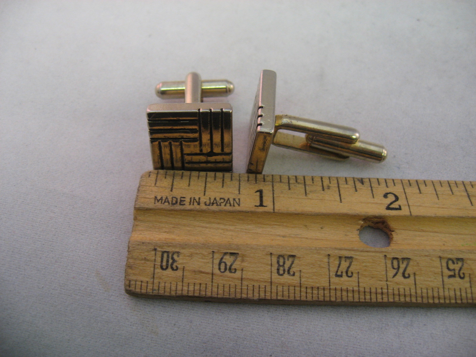 Interlocking Lines Design Square Vintage Mens Cuf… - image 6