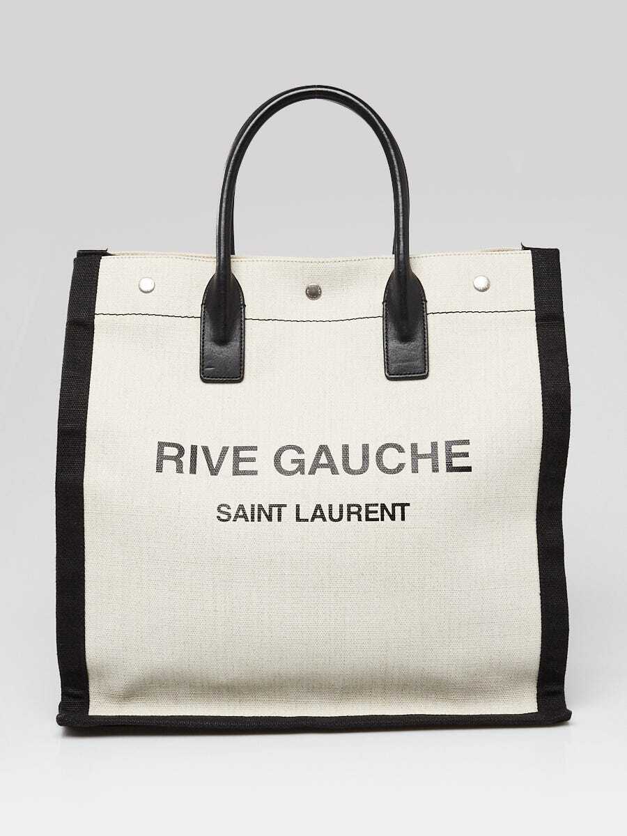 Yves Saint Laurent Natural Linen And Leather Rive Gauche North