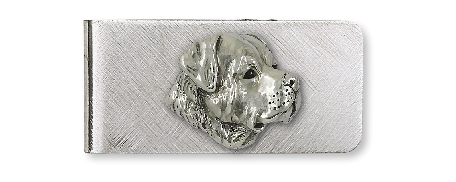Sterling Silver Rottweiler Money Clip Handmade Stainless Steel Dog Jewelry-image