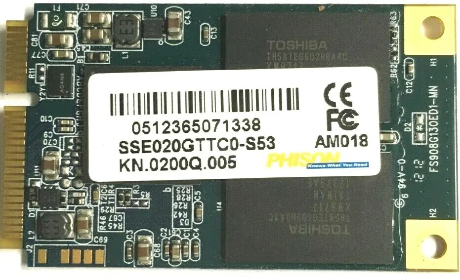 Phison 20gb SSE020GTTC0-S53 Internal mSATA SSD Drive KN.0200Q.005