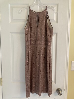 NW NightWay Black Sequined Lace Cocktail Party Formal Dress