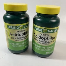 Spring Valley Probiotic Acidophilus Dietary Supplement 100 Count Lot Of 2