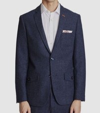 Paisley  Gray Men's Blue Bromley Notch Slim Fit Wool-Blend Jacket Size 38R