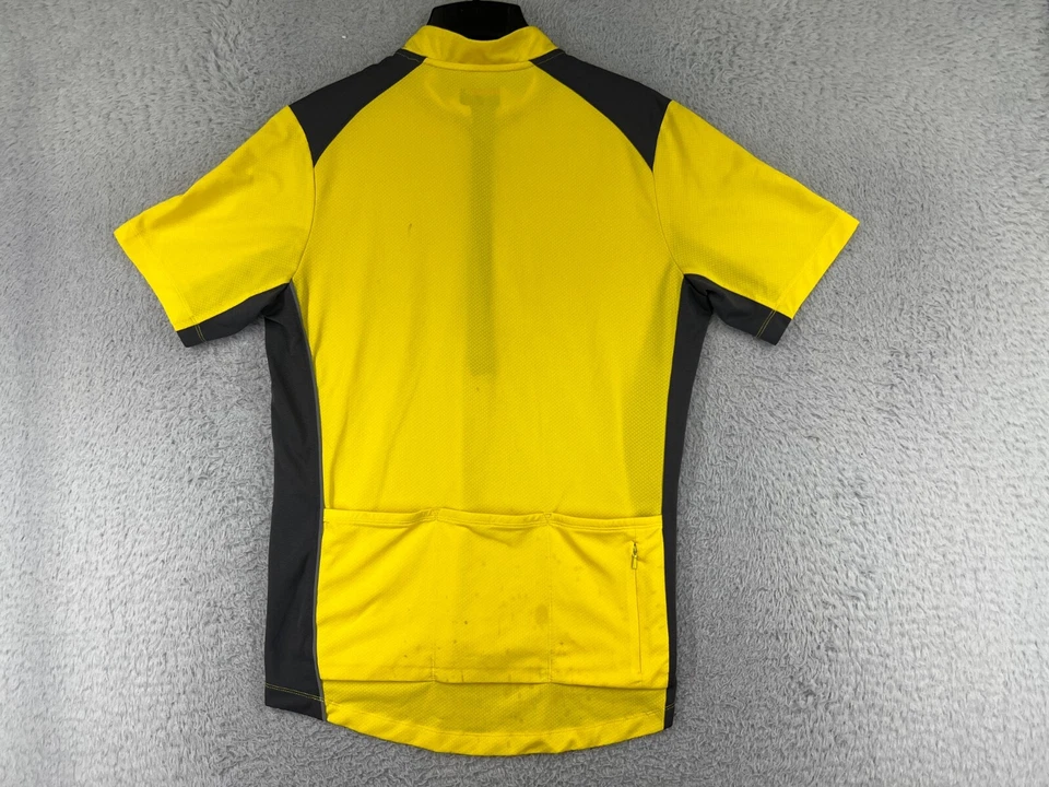 Jersey de ciclismo Novara adulto grande amarillo gris 1/2 cremallera manga corta poliéster Foto 2 de 4