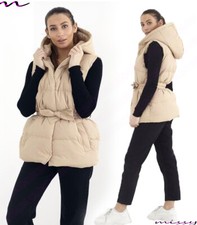 NEW Womens HOODED GILET BODYWARMER LADIES PADDED COAT PUFFER JACKET PARKA 8-16 s