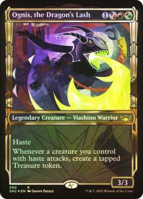 MTG GILDED FOIL Ognis, the Dragon's Lash Showcase - Streets of New Capenna #390