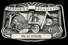 Massey Harris MH 80 Special Combine Farming Agriculture Vintage Belt Buckle