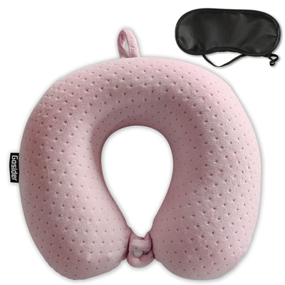 Reise Nackenkissen U-Form Memory Foam Rosa Bequem Tragbar Flugzeug Zug Auto Kopf
