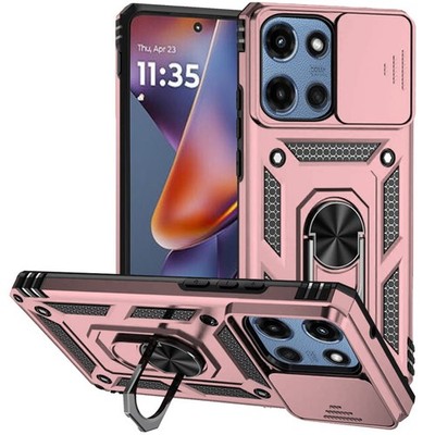 For Moto G 2025/2026/G Play 2026 Case Ring Stand with Lens Cover +Tempered Glass