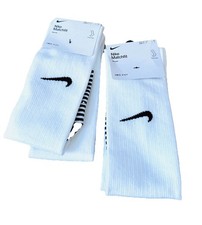 Nike Dri Fit Matchfit Soccer Socks Knee High OTC Size 3Y-5Y CV1956 2-Pair White