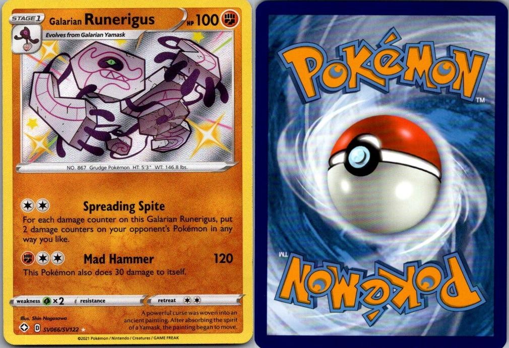 Galarian Runerigus SV066/SV122 Shining Fates Shiny Vault Pokemon Holo NM
