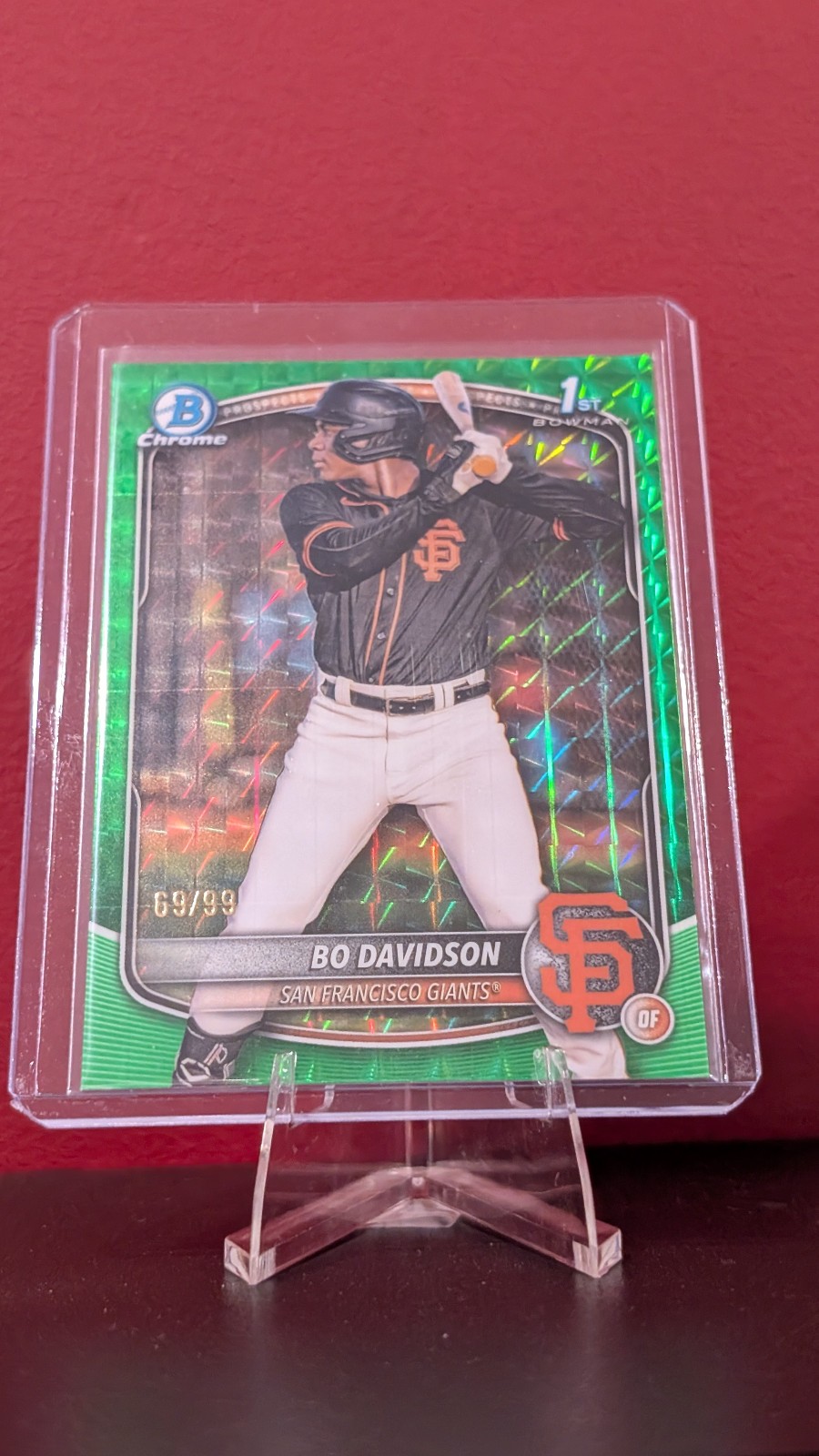 2025 Bowman Chrome - Prospects Bo Davidson BCP-206 Green Geometric /99 Giants