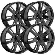Set Of 4 Factory Reproductions Fr48 22x9 6x5.5 31mm Gloss Black Wheels Rims