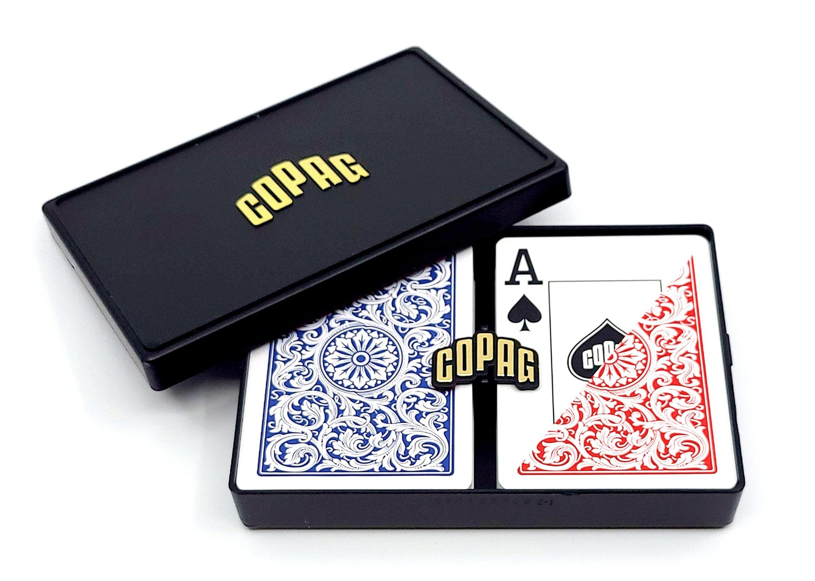 Jeu de cartes 100% plastique bleu taille poker pour vos soirées entre amis