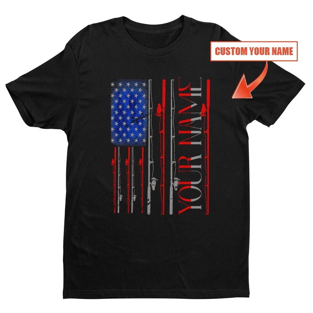Custom Name Fishing American Flag Unisex T-shirt | Father's Day Fishing Gifts
Opens in a new window 