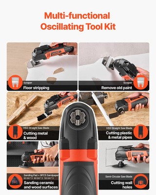 Multitool Oscillating Tool, 4Amps Electric Oscillating Multi Tool Corded with 6