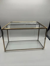 Wedding Card Holder Glass with Gold Trim Lockable Includes 3 Place Card Holders