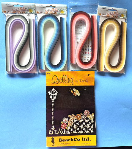 vint. used Quilling Booklet and 4 new Quilling Paper Strips