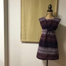Anna Sui Wool Sleeveless Dress Purple Size 4 Japan