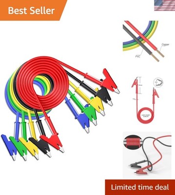 Flexible 3.3ft Alligator Clip  Leads Set - 5 Colors for Easy Identification