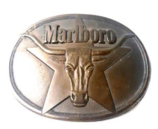 Collectible VTG Marlboro Vintage Sold Brass 1987 Belt Buckle Philip Morris, Inc.