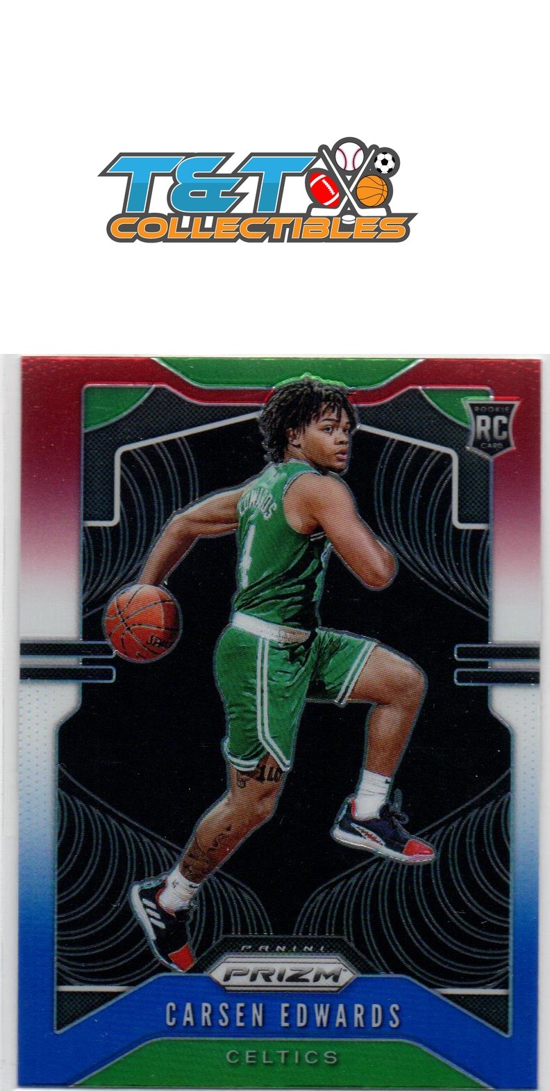 Carsen Edwards 2019-20 Panini Prizm Red White Blue #276 Boston Celtics 101