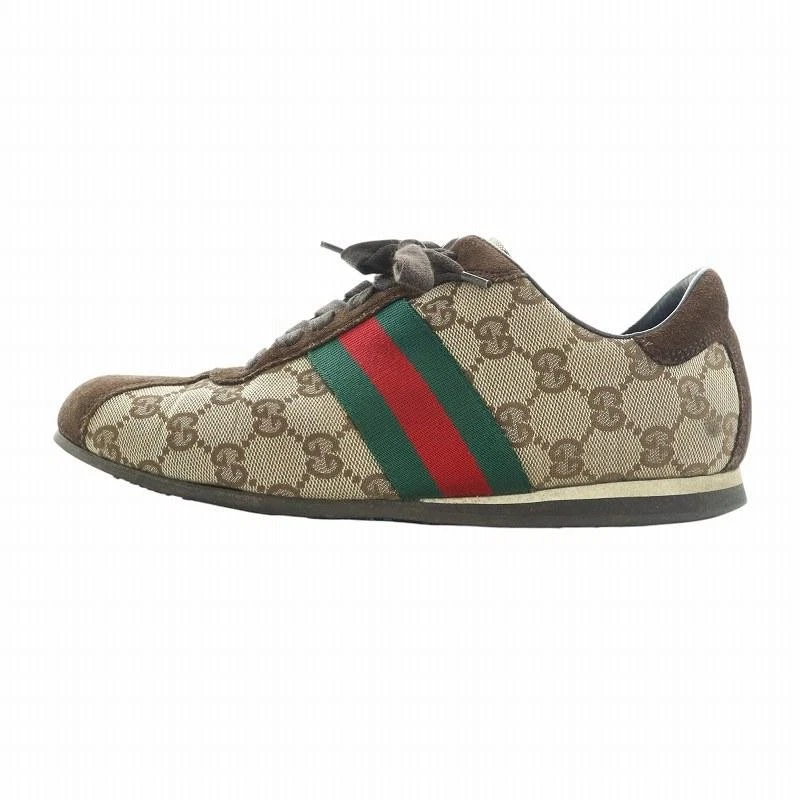 Baskets basses Gucci motif GG toile daim 24 cm marron pointure 37,5