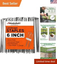 500 Pack Heavy Duty 6 Inch U-Shaped Galvanized Garden Stakes - Rust Proof Design