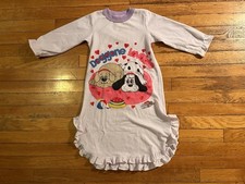 VINTAGE Pound Puppies Doggone Lovable Ruffled Nightgown Girl  s 4 Purple 80s