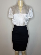 THREE DOTS WOMEN SILK AND PONTE DRESS SIZE S