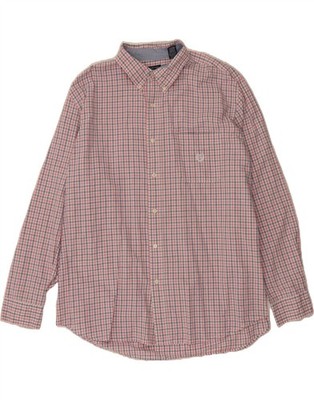 CHAPS pflegeleichtes Herrenhemd 2XL rot kariert Baumwolle EA10