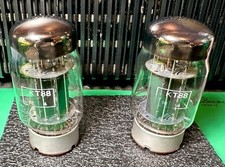 RARE Pair of Genalex GEC KT88 6550 , Cup Getter, Black Plates , Matched, ca.1958