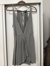 PRETTY LITTLE THING Dress Grey Jersey Sleeveless V Neck Size S/M