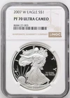 2007 W Proof American Silver Eagle NGC PF70 Brown Label - A797