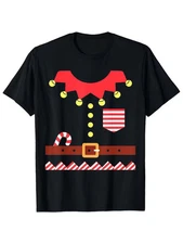 Men'S Elf Costume T-Shirt - 100% Crew Neck Short Sleeve with Elf Shoes Graphic P