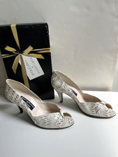 VTG STUART WEITZMAN for Martinique SNAKESKIN PEEP TOE HEELS 9.5M Spain New w Box
