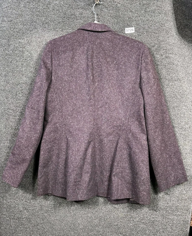 Blazer Mary McFadden Collection para mujer 6 púrpura mezcla de lana muesca solapa forrada Foto 2 de 4