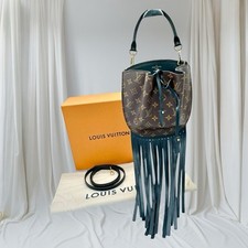 Louis Vuitton Noe Fransen Canvas Leder Schultertasche  Handtasche Top Handle Rar