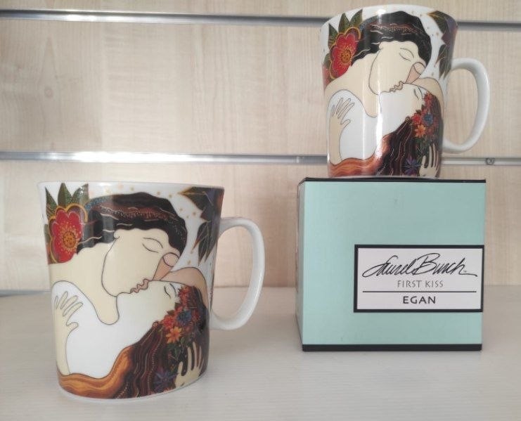 Egan Coppia Mug Porcellana Smaltata Laurel Burch — foto 2