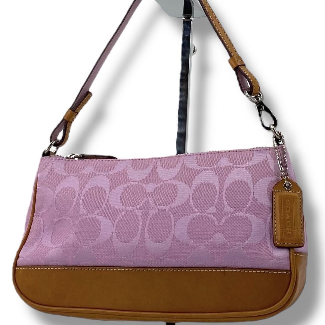 Coach Pink Canvas Leather Accessory Pouch Bag Crossbody Authentic