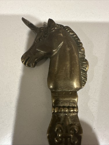 Vintage Solid Brass Unicorn Shoe Horn. - Picture 3 of 3
